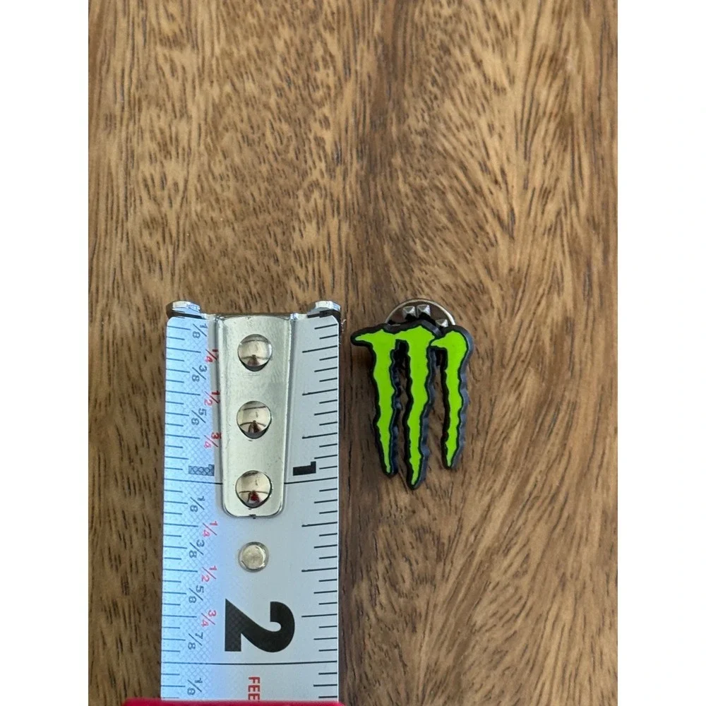 Monster Energy Logo Keychain and Enamel Pin Set Neon Green Claw Accessory